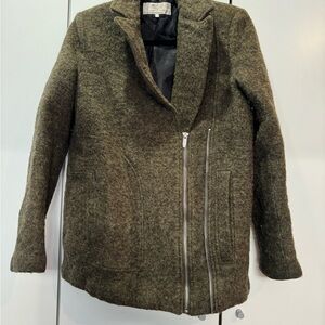 Zara Dark Olive Wool Coat